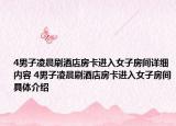 4男子凌晨刷酒店房卡進入女子房間詳細內容 4男子凌晨刷酒店房卡進入女子房間具體介紹