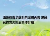 湯唯獲青龍獎影后詳細內容 湯唯獲青龍獎影后具體介紹