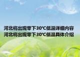 河北將出現(xiàn)零下30℃低溫詳細(xì)內(nèi)容 河北將出現(xiàn)零下30℃低溫具體介紹