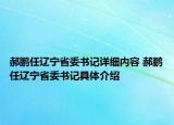 郝鵬任遼寧省委書記詳細內(nèi)容 郝鵬任遼寧省委書記具體介紹