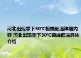 河北出現(xiàn)零下30℃極端低溫詳細(xì)內(nèi)容 河北出現(xiàn)零下30℃極端低溫具體介紹