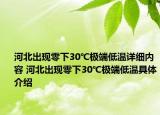 河北出現(xiàn)零下30℃極端低溫詳細(xì)內(nèi)容 河北出現(xiàn)零下30℃極端低溫具體介紹