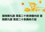 堅(jiān)持第九版 落實(shí)二十條詳細(xì)內(nèi)容 堅(jiān)持第九版 落實(shí)二十條具體介紹