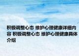 積極調(diào)整心態(tài) 維護(hù)心理健康詳細(xì)內(nèi)容 積極調(diào)整心態(tài) 維護(hù)心理健康具體介紹