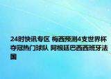 24時快訊專區(qū) 梅西預(yù)測4支世界杯奪冠熱門球隊 阿根廷巴西西班牙法國