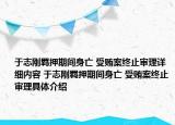 于志剛羈押期間身亡 受賄案終止審理詳細(xì)內(nèi)容 于志剛羈押期間身亡 受賄案終止審理具體介紹