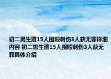 初二男生遭15人圍毆刺傷3人獲無罪詳細內容 初二男生遭15人圍毆刺傷3人獲無罪具體介紹