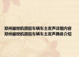 鄭州被挖機損毀車輛車主發(fā)聲詳細內容 鄭州被挖機損毀車輛車主發(fā)聲具體介紹