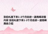 張伯禮接下來1-2個月會迎一波高峰詳細內(nèi)容 張伯禮接下來1-2個月會迎一波高峰具體介紹