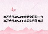 萊萬獲得2022年金足獎詳細內(nèi)容 萊萬獲得2022年金足獎具體介紹