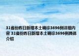 31省份昨日新增本土確診3696例詳細(xì)內(nèi)容 31省份昨日新增本土確診3696例具體介紹