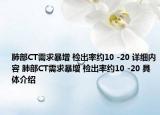 肺部CT需求暴增 檢出率約10 -20 詳細(xì)內(nèi)容 肺部CT需求暴增 檢出率約10 -20 具體介紹