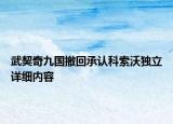 武契奇九國撤回承認(rèn)科索沃獨立詳細(xì)內(nèi)容