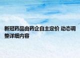 新冠藥品由藥企自主定價(jià) 動(dòng)態(tài)調(diào)整詳細(xì)內(nèi)容