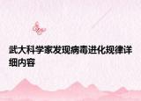 武大科學(xué)家發(fā)現(xiàn)病毒進(jìn)化規(guī)律詳細(xì)內(nèi)容