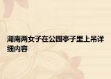 湖南兩女子在公園亭子里上吊詳細內(nèi)容