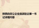 陜西向非公企業(yè)選派駐企第一書記詳細(xì)內(nèi)容