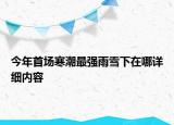 今年首場寒潮最強(qiáng)雨雪下在哪詳細(xì)內(nèi)容