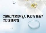 劉鑫已成被執(zhí)行人 執(zhí)行標(biāo)的近72萬詳細(xì)內(nèi)容