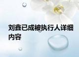 劉鑫已成被執(zhí)行人詳細內容