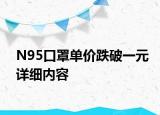 N95口罩單價(jià)跌破一元詳細(xì)內(nèi)容