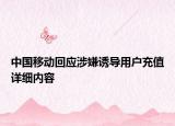 中國移動回應(yīng)涉嫌誘導(dǎo)用戶充值詳細(xì)內(nèi)容