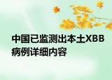 中國已監(jiān)測出本土XBB病例詳細(xì)內(nèi)容