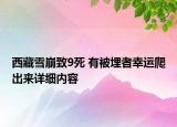 西藏雪崩致9死 有被埋者幸運(yùn)爬出來詳細(xì)內(nèi)容