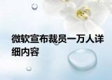 微軟宣布裁員一萬人詳細內容