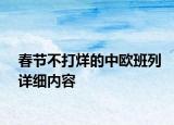 春節(jié)不打烊的中歐班列詳細內容