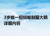 3歲娃一招鎖喉制服大鵝詳細內(nèi)容