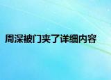 周深被門夾了詳細(xì)內(nèi)容