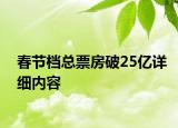 春節(jié)檔總票房破25億詳細(xì)內(nèi)容