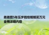 弟弟攢5年壓歲錢給姐姐買萬元金鐲詳細(xì)內(nèi)容