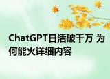 ChatGPT日活破千萬 為何能火詳細(xì)內(nèi)容