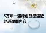 5萬年一遇綠色彗星逼近地球詳細(xì)內(nèi)容