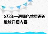 5萬年一遇綠色彗星逼近地球詳細內(nèi)容