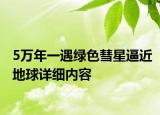 5萬年一遇綠色彗星逼近地球詳細(xì)內(nèi)容