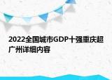 2022全國城市GDP十強重慶超廣州詳細(xì)內(nèi)容