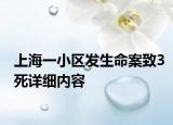 上海一小區(qū)發(fā)生命案致3死詳細內(nèi)容