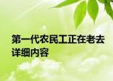 第一代農(nóng)民工正在老去詳細內(nèi)容