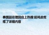 泰國副總理回應上熱搜:起雞皮疙瘩了詳細內(nèi)容