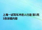 上海一試駕車沖進(jìn)人行道 致1死1傷詳細(xì)內(nèi)容