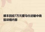 順豐回應(yīng)7萬元愛馬仕運(yùn)輸中燒毀詳細(xì)內(nèi)容