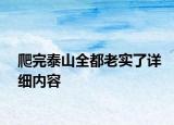 爬完泰山全都老實了詳細內(nèi)容