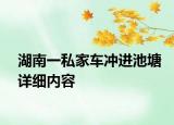 湖南一私家車沖進(jìn)池塘詳細(xì)內(nèi)容