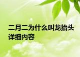 二月二為什么叫龍?zhí)ь^詳細(xì)內(nèi)容
