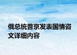 俄總統(tǒng)普京發(fā)表國情咨文詳細內(nèi)容