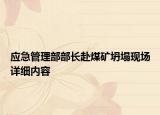 應(yīng)急管理部部長赴煤礦坍塌現(xiàn)場(chǎng)詳細(xì)內(nèi)容