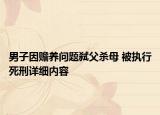男子因贍養(yǎng)問題弒父殺母 被執(zhí)行死刑詳細內(nèi)容